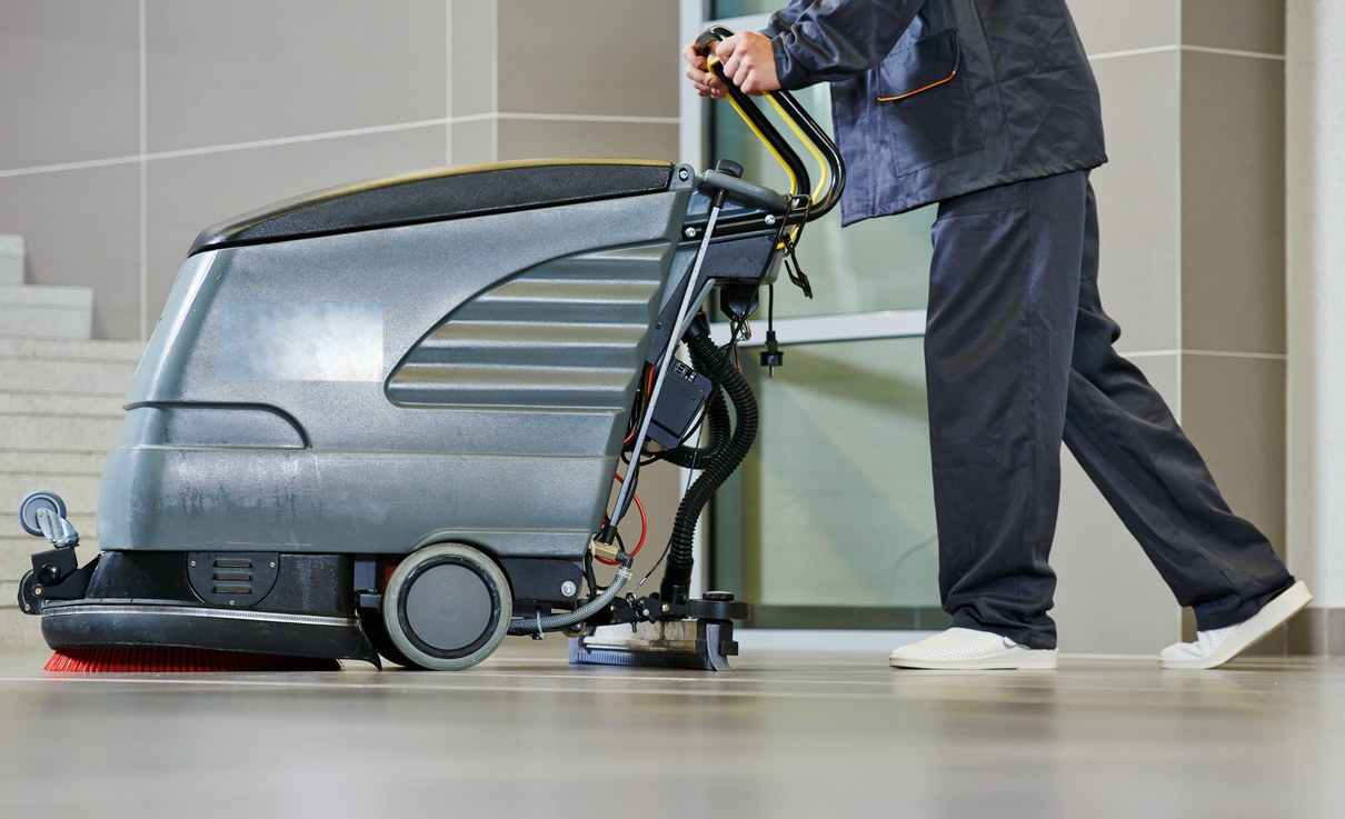 TRUST floor cleaning equipment in operation